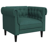 Vidaxl fauteuil chesterfield-stijl stof donkergroen