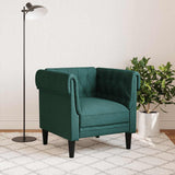 Vidaxl fauteuil chesterfield-stijl stof donkergroen