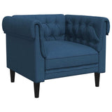 Vidaxl fauteuil chesterfield-stijl stof blauw