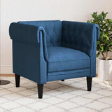 Vidaxl fauteuil chesterfield-stijl stof blauw
