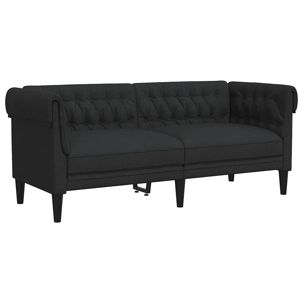 Vidaxl tweezitsbank chesterfield-stijl stof zwart