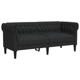 Vidaxl tweezitsbank chesterfield-stijl stof zwart