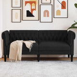 Vidaxl tweezitsbank chesterfield-stijl stof zwart