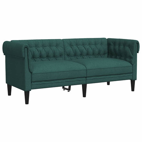 Vidaxl tweezitsbank chesterfield-stijl stof donkergroen