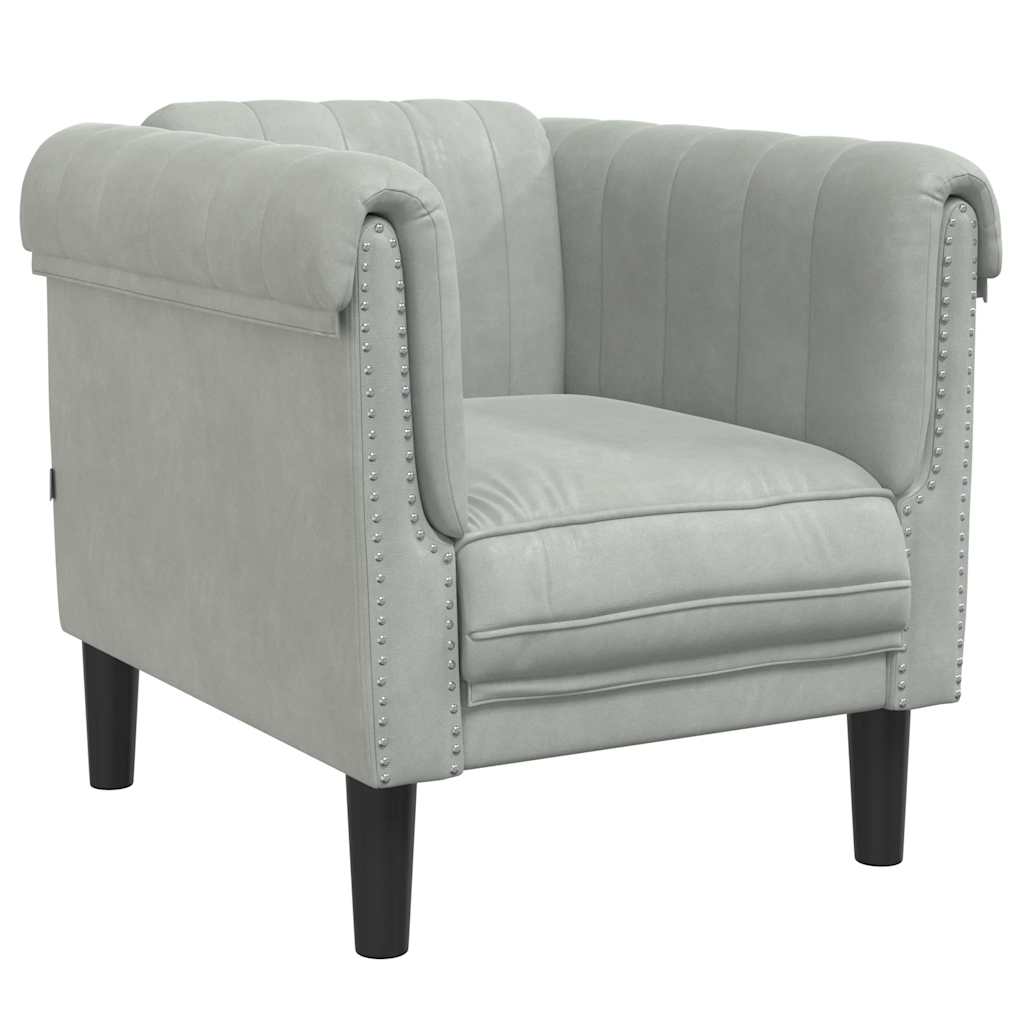 Vidaxl fauteuil fluweel lichtgrijs