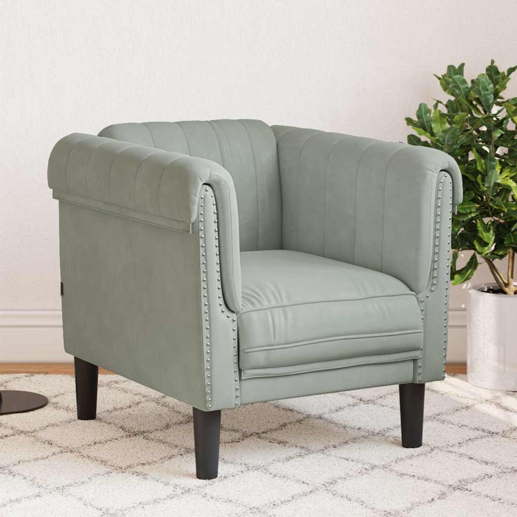 Vidaxl fauteuil fluweel lichtgrijs