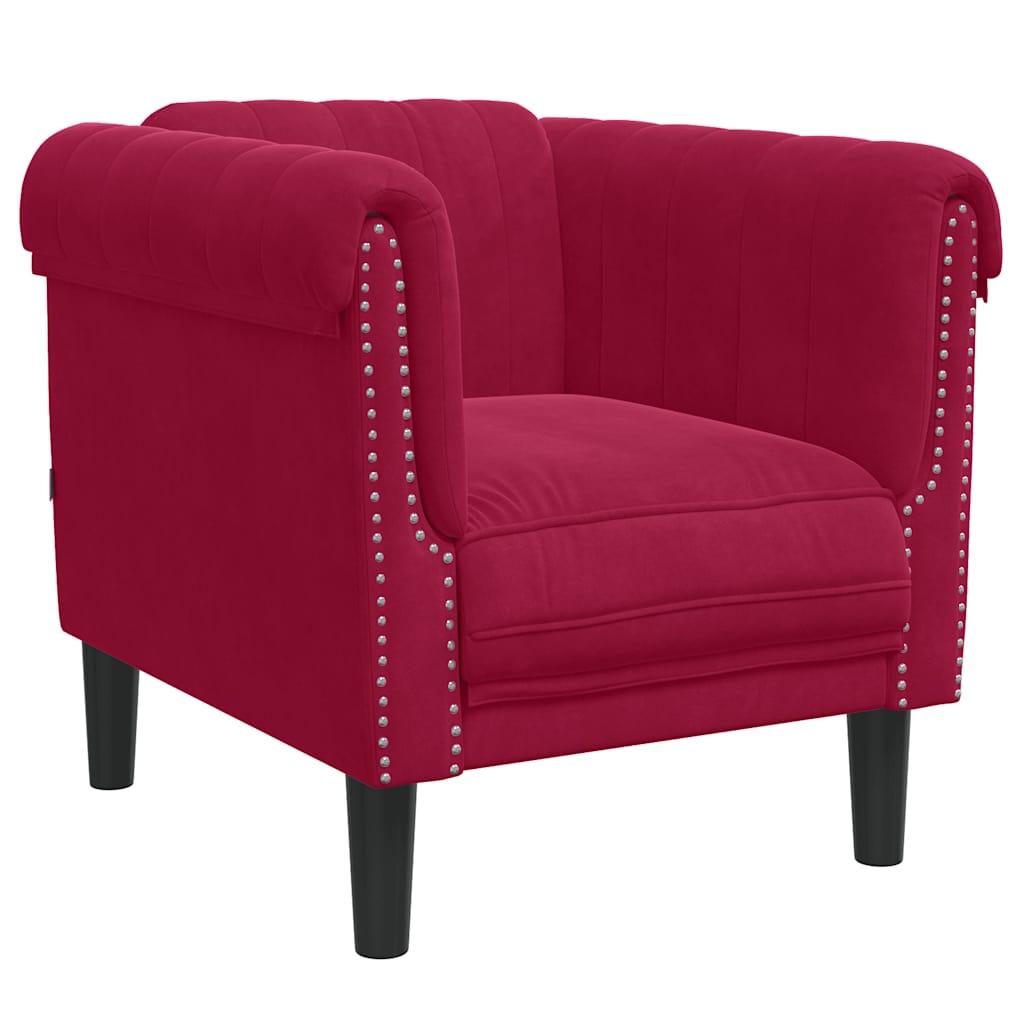 Vidaxl fauteuil fluweel wijnrood