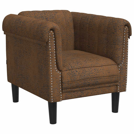 Vidaxl fauteuil kunstsuède bruin