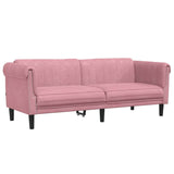 Vidaxl driezitsbank fluweel roze