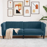 Vidaxl driezitsbank fluweel blauw