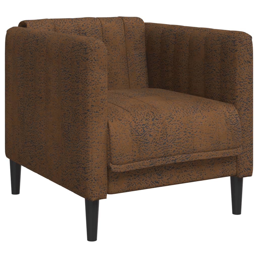 Vidaxl fauteuil kunstsuède bruin