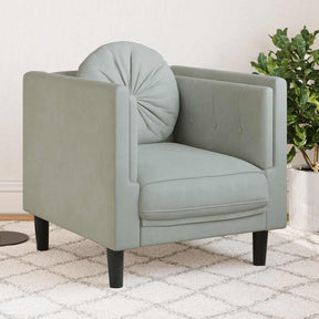 Vidaxl fauteuil met kussen fluweel lichtgrijs