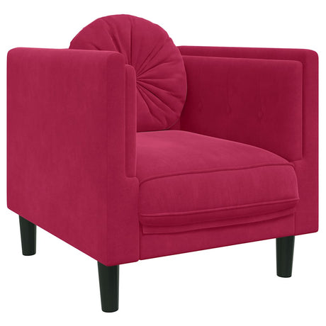 Vidaxl fauteuil met kussen fluweel wijnrood