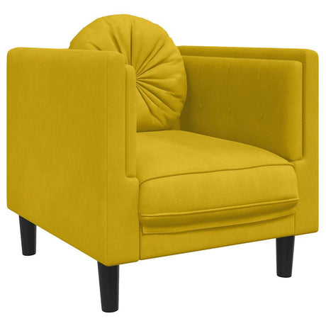Vidaxl fauteuil met kussen fluweel geel