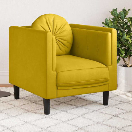 Vidaxl fauteuil met kussen fluweel geel