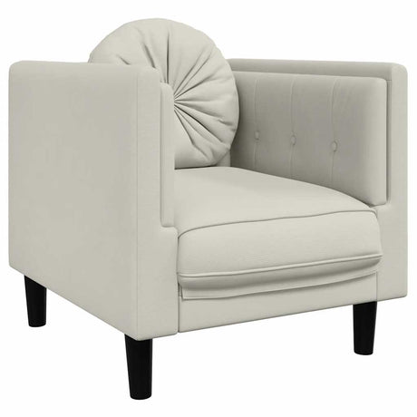 Vidaxl fauteuil met kussen fluweel crèmekleurig