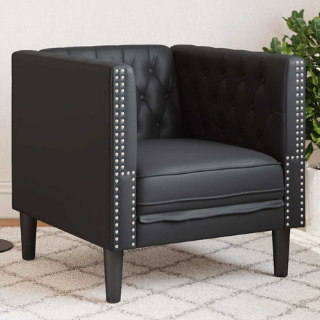 Vidaxl fauteuil chesterfield-stijl kunstleer zwart