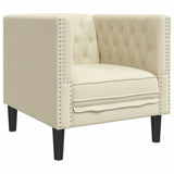 Vidaxl fauteuil chesterfield-stijl kunstleer crèmekleurig