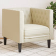 Vidaxl fauteuil chesterfield-stijl kunstleer crèmekleurig