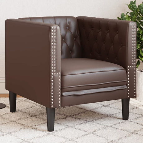 Vidaxl fauteuil chesterfield-stijl kunstleer bruin