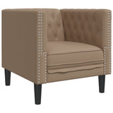 Vidaxl fauteuil chesterfield-stijl kunstleer cappuccinokleurig