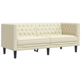 Vidaxl tweezitsbank chesterfield-stijl kunstleer crèmekleurig