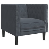 Vidaxl fauteuil chesterfield-stijl fluweel donkergrijs