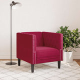 Vidaxl fauteuil chesterfield-stijl fluweel wijnrood