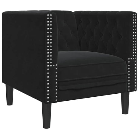 Vidaxl fauteuil chesterfield-stijl fluweel zwart