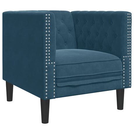 Vidaxl fauteuil chesterfield-stijl fluweel blauw