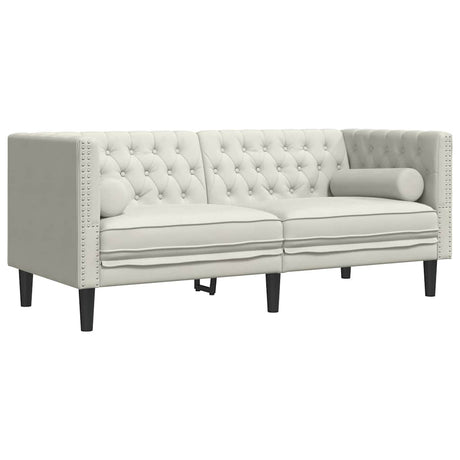 Vidaxl tweezitsbank chesterfield-stijl en bolsters fluweel crèmekleur