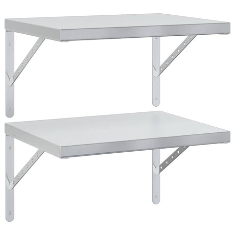 Vidaxl wandschappen 2 st 50x40 cm roestvrijstaal zilverkleurig