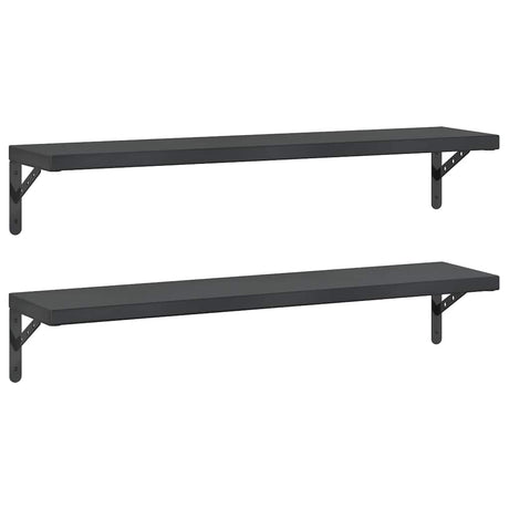 Vidaxl wandschappen 2 st 100x23,5 cm roestvrijstaal zwart