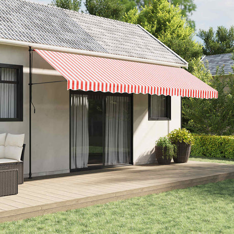 Vidaxl vervangingsdoek voor luifel 500x300 cm polyester rood en wit