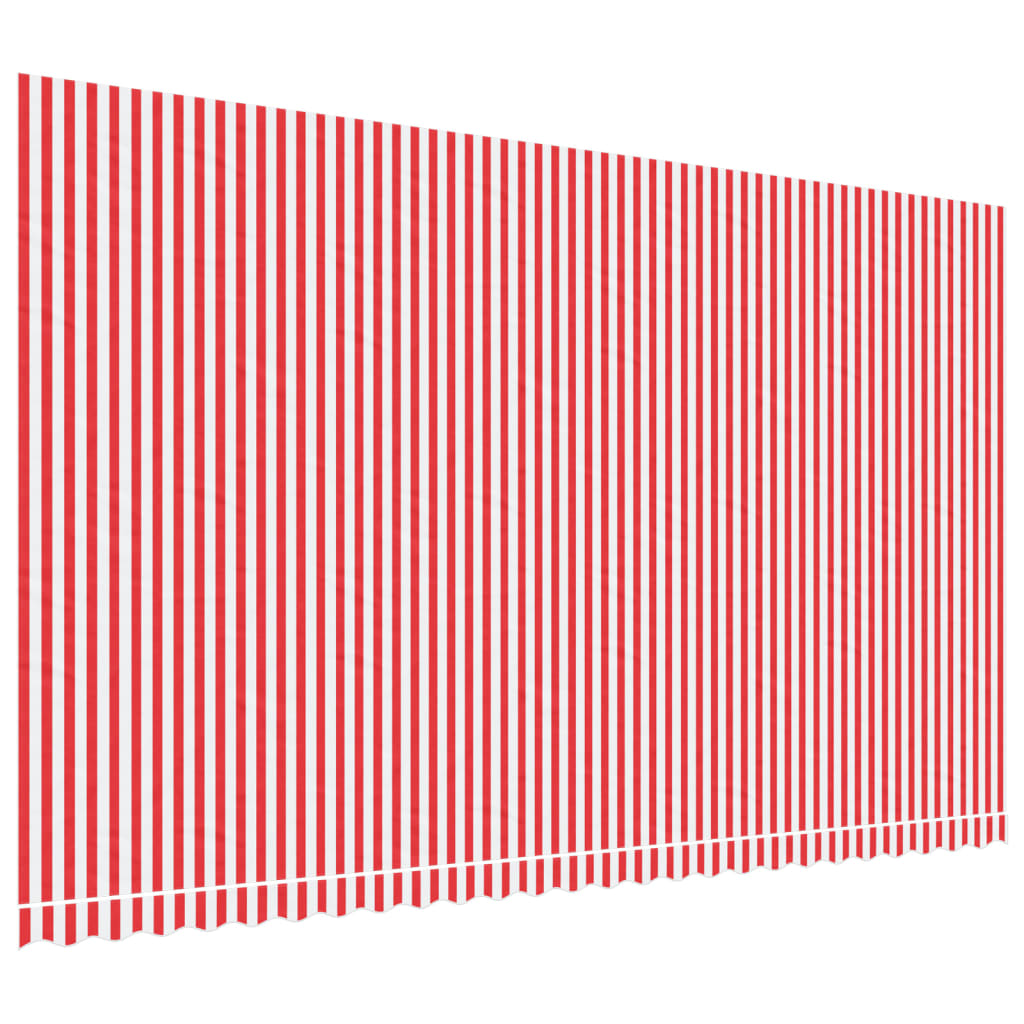 Vidaxl Ersatzstoff fir Lipiel gestreift 6x3,5 m rout a wäiss