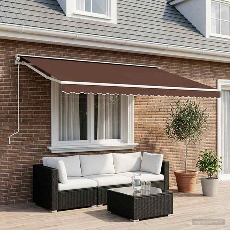 Vidaxl vervangingsdoek voor luifelrok gestreept 600 cm bruin