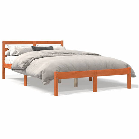 Vidaxl bedframe zonder matras massief grenenhout wasbruin 150x200 cm