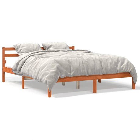 Vidaxl bedframe zonder matras massief grenenhout wasbruin 200x200 cm