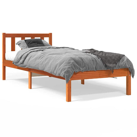 Vidaxl bedframe zonder matras massief grenenhout wasbruin 100x200 cm