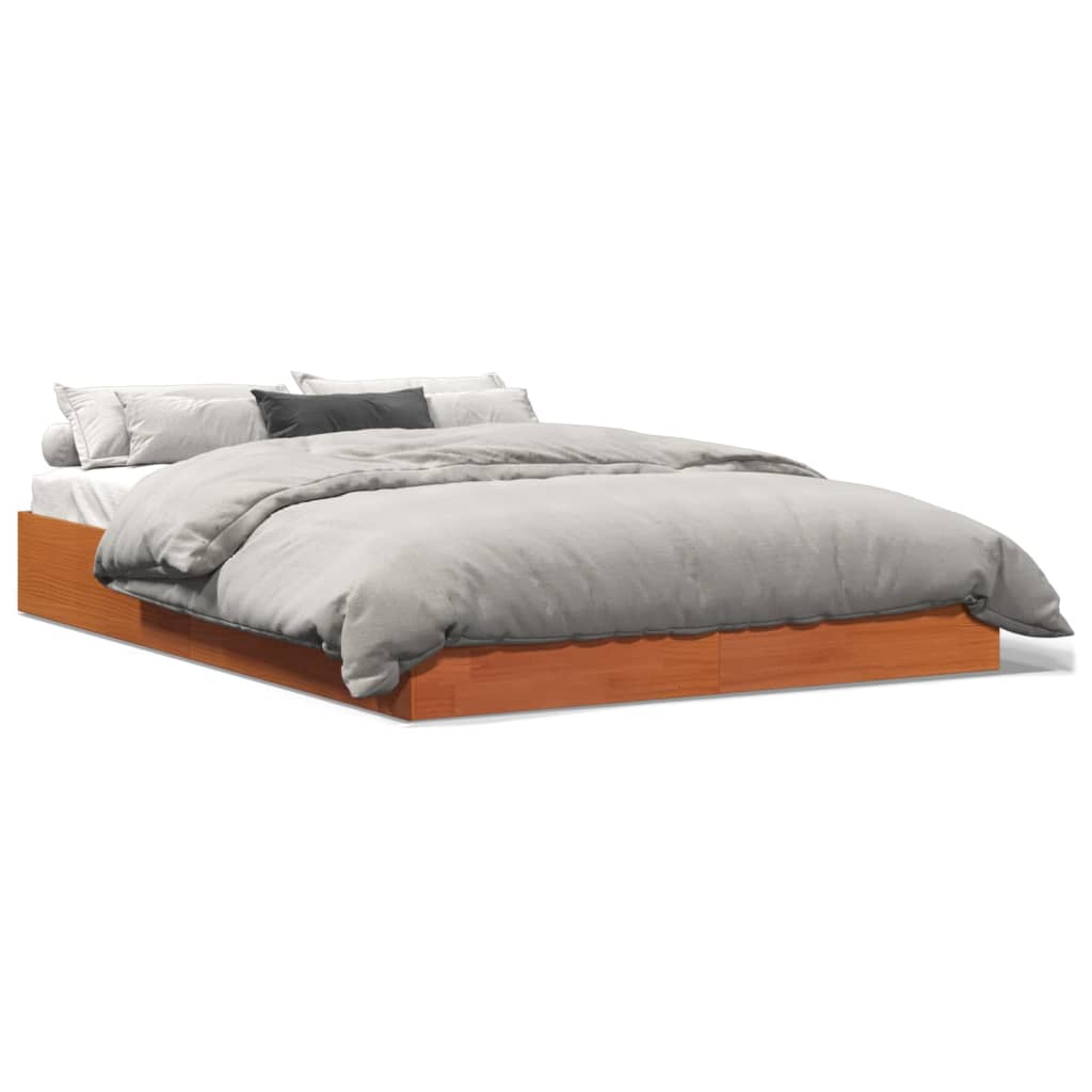 Vidaxl bedframe zonder matras massief grenenhout wasbruin 160x200 cm