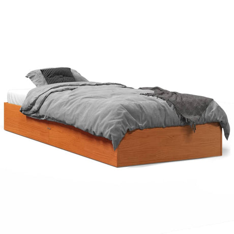 Vidaxl bedframe zonder matras massief grenenhout wasbruin 90x190 cm