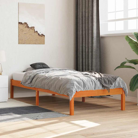 Vidaxl bedframe zonder matras massief grenenhout wasbruin 90x190 cm