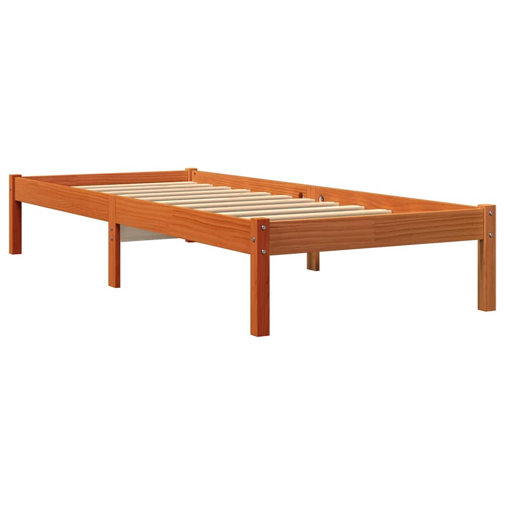 Vidaxl bedframe zonder matras massief grenenhout wasbruin 90x200 cm