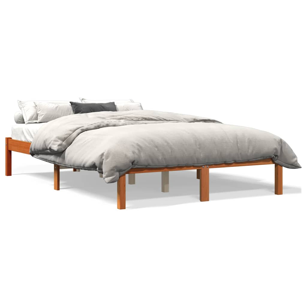 Vidaxl bedframe zonder matras massief grenenhout wasbruin 140x200 cm