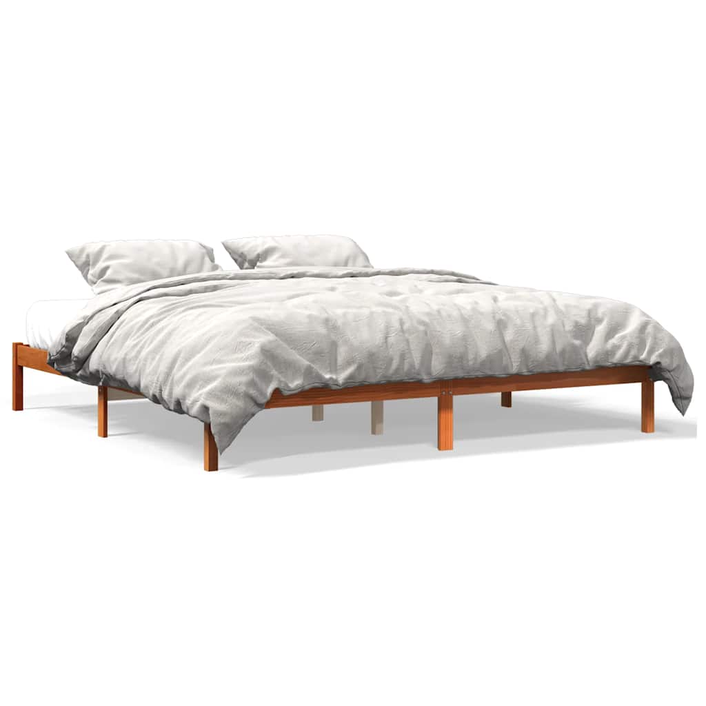 Vidaxl bedframe zonder matras massief grenenhout wasbruin 200x200 cm
