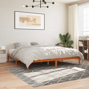 Vidaxl bedframe zonder matras massief grenenhout wasbruin 200x200 cm