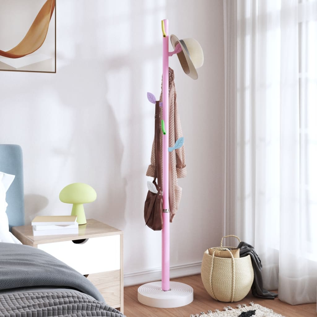 Vidaxl Coat Rack 172 cm prášek -potažené železné růžové