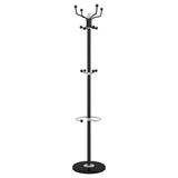 VidaXL Coat rack with umbrella holder 180 cm powder -coated iron black