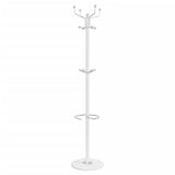 VidaXL coat rack with umbrella holder 180 cm powder -coated iron white