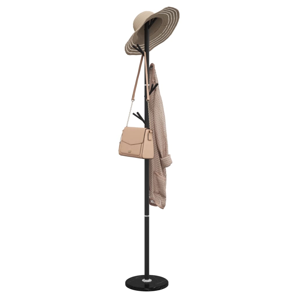 Vidaxl Coat Rack 175 cm pulverlakkert jern svart